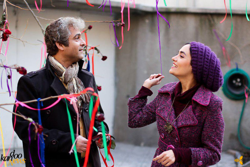 میترا حجار (شهلا جاهد) و حسین یاری (ناصر محمدخانی) در نمایی از فیلم «یادم تو را فراموش»